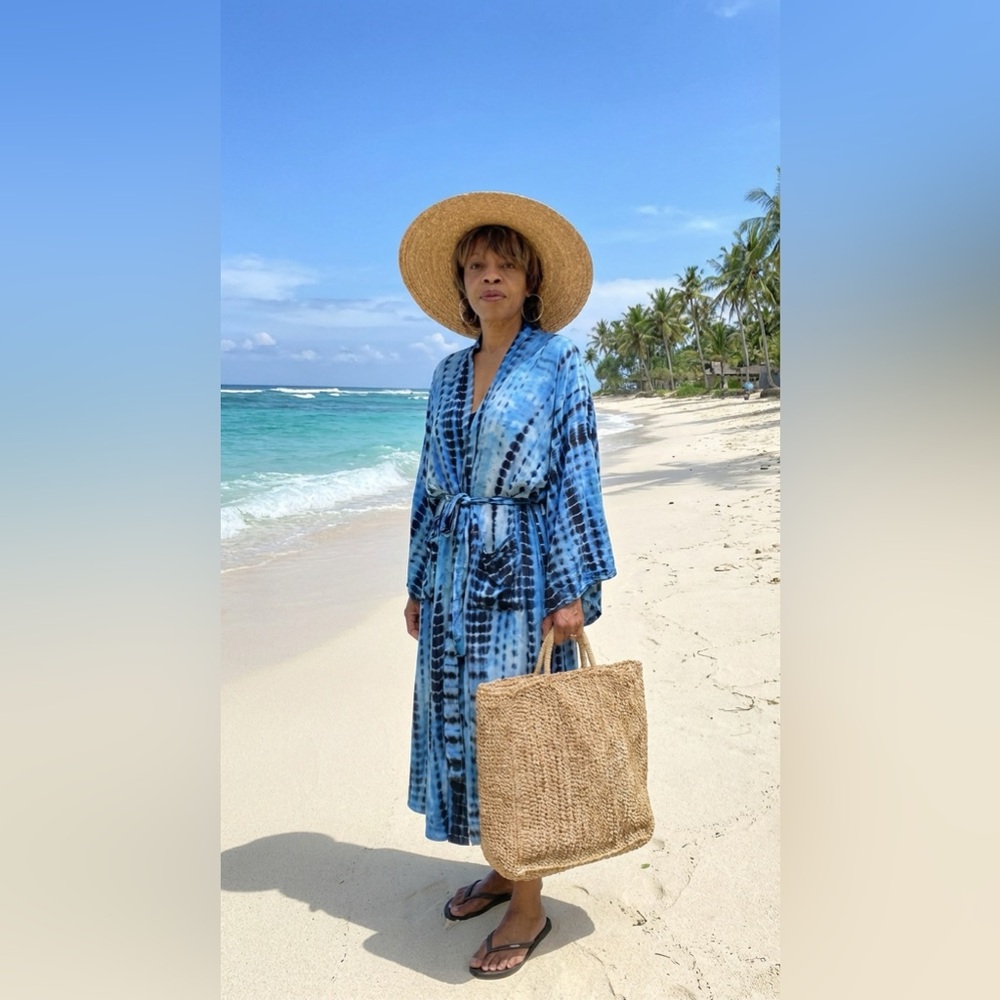 Passion Blue Kimono Cover Up - Picture 2 of 11